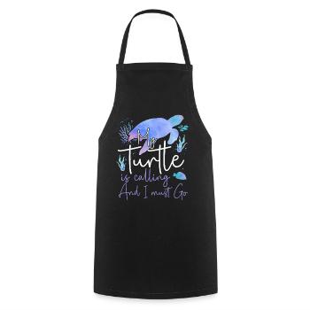 Sea Turtle Tortoise Watercolor My - Cooking Apron - black - Front - AI Model Male 185 dark (185cm)