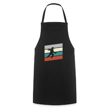 Fechten Retro - Kochschürze - Schwarz - Vorne - AI Model Male 185 dark (185cm)