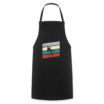 Klettern Retro - Kochschürze - Schwarz - Vorne - AI Model Male 185 dark (185cm)