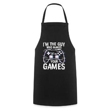 Type of games developed - Cooking Apron - black - Front - AI Model Male 185 dark (185cm)