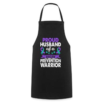 Époux de Suicide Prevention Warrior Awareness - Tablier de cuisine - noir - Devant - AI Model Male 185 dark (185cm)
