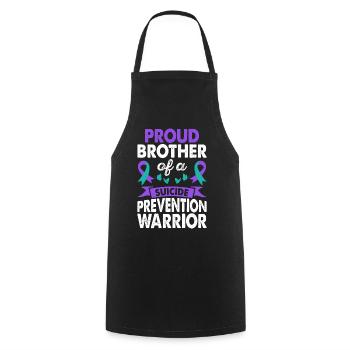 Brother The Suicide Prevention Warrior Sensibilisation - Tablier de cuisine - noir - Devant - AI Model Male 185 dark (185cm)