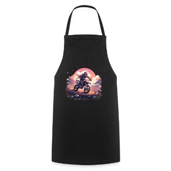 Supermoto Motocross Motocross Motorcycle Biker - Cooking Apron - black - Front - AI Model Male 185 dark (185cm)