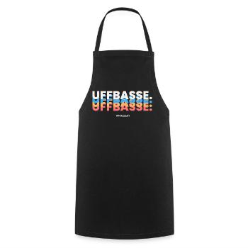 Pfalzlust Uffbasse - Kochschürze - Schwarz - Vorne - AI Model Male 185 dark (185cm)