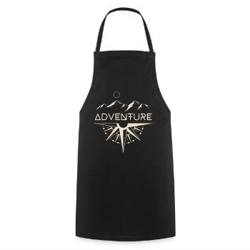 Abenteuer Berge Kompass - Kochschürze - Schwarz - Vorne - AI Model Male 185 dark (185cm)