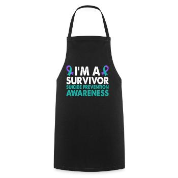 Suicide Prevention Awareness Month for - Cooking Apron - black - Front - AI Model Male 185 dark (185cm)