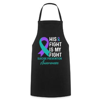 Suicide Prenvention Awareness Suizidprävention - Cooking Apron - black - Front - AI Model Male 185 dark (185cm)