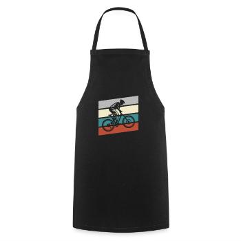 Mountain Bike Retro - Cooking Apron - black - Front - AI Model Male 185 dark (185cm)