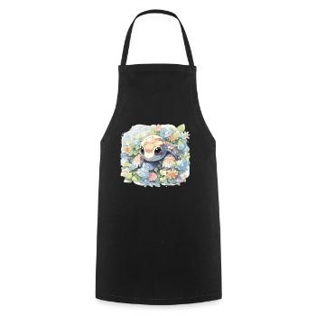 Turtle Lizard Turtle Baby Turtles - Cooking Apron - black - Front - AI Model Male 185 dark (185cm)