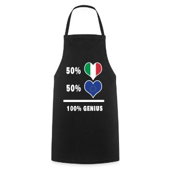 Europe and Italy 100% fantastic flags - Cooking Apron - black - Front - AI Model Male 185 dark (185cm)