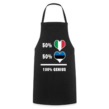 Estonie et Italie 100% drapeaux fantastiques - Tablier de cuisine - noir - Devant - AI Model Male 185 dark (185cm)
