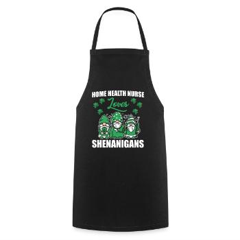 Home Nurse St. Patrick's Day - Cooking Apron - black - Front - AI Model Male 185 dark (185cm)