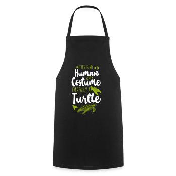 tortue de mer c’est mon - Tablier de cuisine - noir - Devant - AI Model Male 185 dark (185cm)