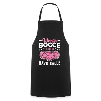 Bocce Ball Femmes Les joueurs de pétanque ont des balles Boule - Tablier de cuisine - noir - Devant - AI Model Male 185 dark (185cm)