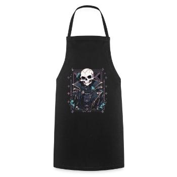 Totenkopf Skull Skulls Totenschädel Skelett - Kochschürze - Schwarz - Vorne - AI Model Male 185 dark (185cm)