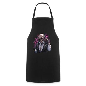 Totenkopf Skull Skulls Totenschädel Skelett - Kochschürze - Schwarz - Vorne - AI Model Male 185 dark (185cm)