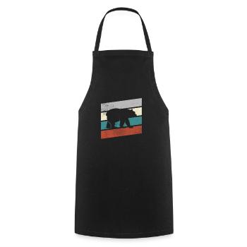 Bär Retro - Kochschürze - Schwarz - Vorne - AI Model Male 185 dark (185cm)