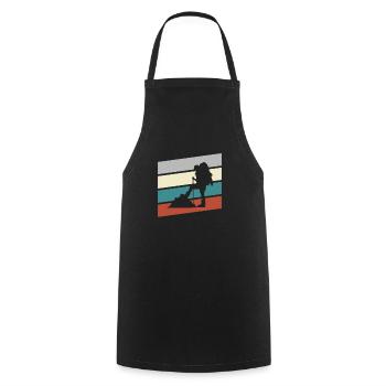 Hiking Retro - Cooking Apron - black - Front - AI Model Male 185 dark (185cm)