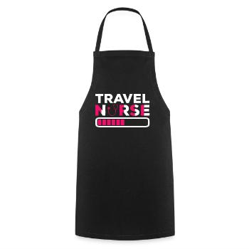 Infirmière infirmière en emploi temporaire - Tablier de cuisine - noir - Devant - AI Model Male 185 dark (185cm)