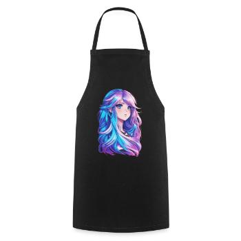 Manga Girl Anime Otaku Design Kawaii Chibi Cosplay - Kochschürze - Schwarz - Vorne - AI Model Male 185 dark (185cm)