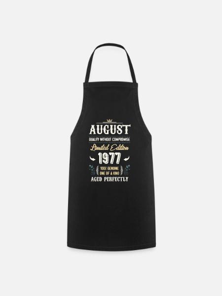 August 1977 Vintage Geburtstag Geschenk - Kochschürze - Schwarz