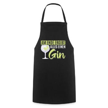 Am Ende ergibt alles ein Gin . Gin-Liebhaber - Kochschürze - Schwarz - Vorne - AI Model Male 185 dark (185cm)