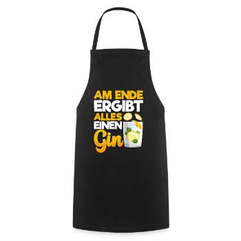 Am Ende ergibt alles ein Gin . Gin-Liebhaber - Kochschürze - Schwarz - Vorne - AI Model Male 185 dark (185cm)