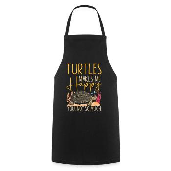 Sea Turtle Tortoise Turtles Makes - Kochschürze - Schwarz - Vorne - AI Model Male 185 dark (185cm)