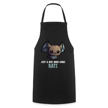 just a boy who loves bats bats bat - Cooking Apron - black - Front - AI Model Male 185 dark (185cm)