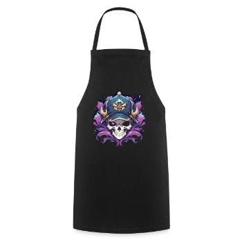 Totenkopf Skull Skulls Totenschädel Skelett - Kochschürze - Schwarz - Vorne - AI Model Male 185 dark (185cm)