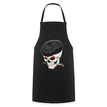 Skull Painter Brush Painting - Cooking Apron - black - Front - AI Model Male 185 dark (185cm)