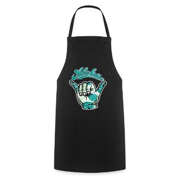 3 Aloha Shaka - Cooking Apron - black - Front - AI Model Male 185 dark (185cm)