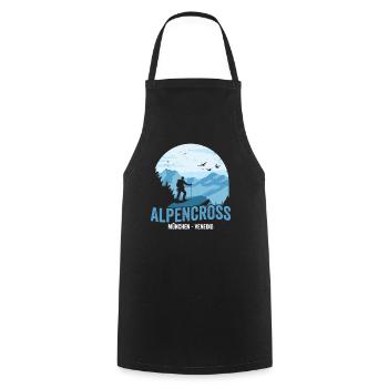 Crossing the Alps Munich Venice Alpine Cross - Cooking Apron - black - Front - AI Model Male 185 dark (185cm)