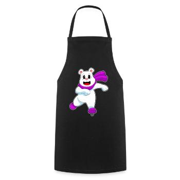 Polar Bear Ice Skating Skates - Cooking Apron - black - Front - AI Model Male 185 dark (185cm)