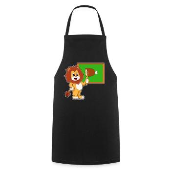 Lion Teacher Pointing Stick School - Cooking Apron - black - Front - AI Model Male 185 dark (185cm)