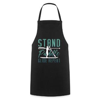 Stand Up Paddle Stand Paddle Glide Paddleboarding - Cooking Apron - black - Front - AI Model Male 185 dark (185cm)