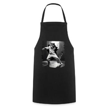 Chats Chat Chat Amoureux Drôles de Chats - Tablier de cuisine - noir - Devant - AI Model Male 185 dark (185cm)