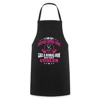 Funny Hygiene NurseMom - Cooking Apron - black - Front - AI Model Male 185 dark (185cm)