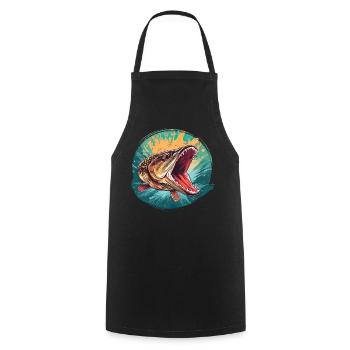 Brochet - Tablier de cuisine - noir - Devant - AI Model Male 185 dark (185cm)