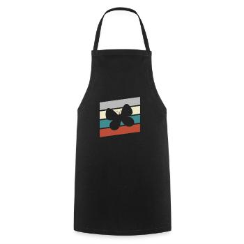 Schmetterling Retro - Kochschürze - Schwarz - Vorne - AI Model Male 185 dark (185cm)