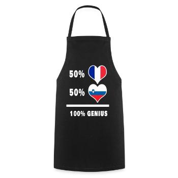 Slovénie et France Drapeaux 100% géniaux - Tablier de cuisine - noir - Devant - AI Model Male 185 dark (185cm)