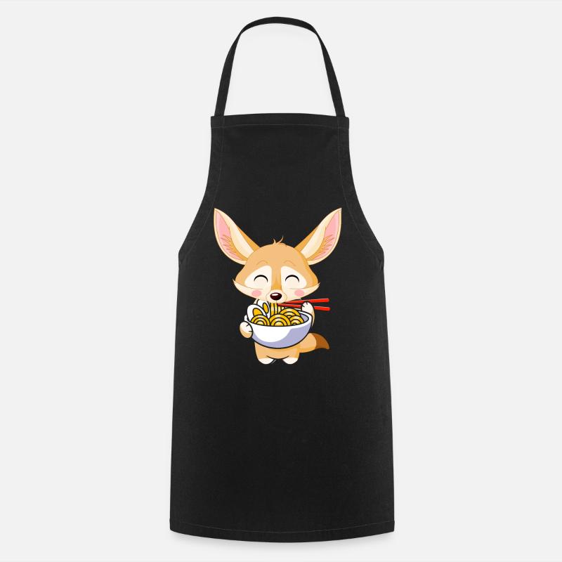 Fennec Renards Nourriture Ramis Nouilles Fennec Renards - Tablier de cuisine - noir