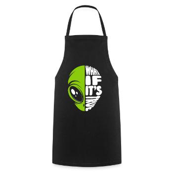 What If It's True Conspiracy Alien UFO - Cooking Apron - black - Front - AI Model Male 185 dark (185cm)