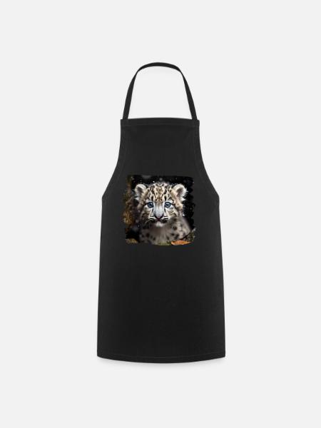 Snow Leopard Snow Leopard - Cooking Apron - black