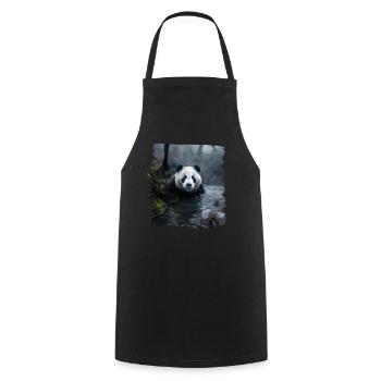 Pandas realistic Panda Giant Panda - Cooking Apron - black - Front - AI Model Male 185 dark (185cm)