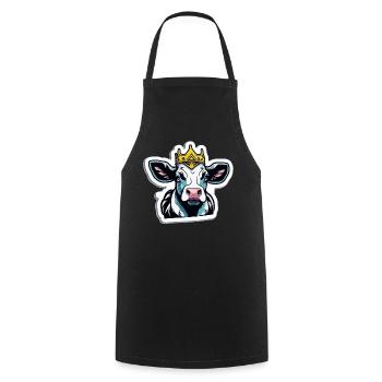 The cow is king - Cooking Apron - black - Front - AI Model Male 185 dark (185cm)