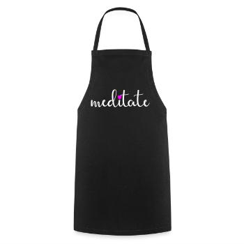 Meditate Yoga Meditation Heart Handwriting Namaste - Cooking Apron - black - Front - AI Model Male 185 dark (185cm)