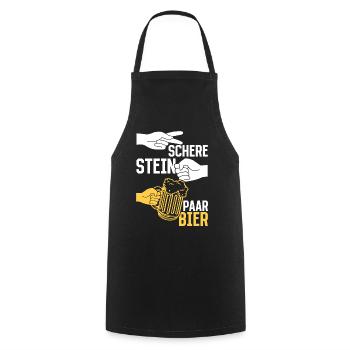 Schere, Stein, Paar, Bier - das perfekte Outfit - Kochschürze - Schwarz - Vorne - AI Model Male 185 dark (185cm)