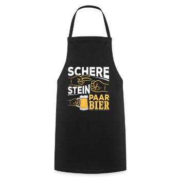 Schere, Stein, Paar, Bier - das perfekte Outfit - Kochschürze - Schwarz - Vorne - AI Model Male 185 dark (185cm)