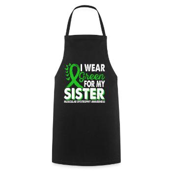 Portez du vert pour le Mois de la sensibilisation pour - Tablier de cuisine - noir - Devant - AI Model Male 185 dark (185cm)